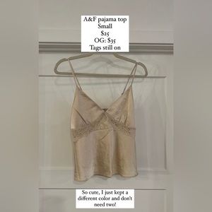 Abercrombie & Fitch Satin Tank Top. Color: Tan. Size small. New with tags.